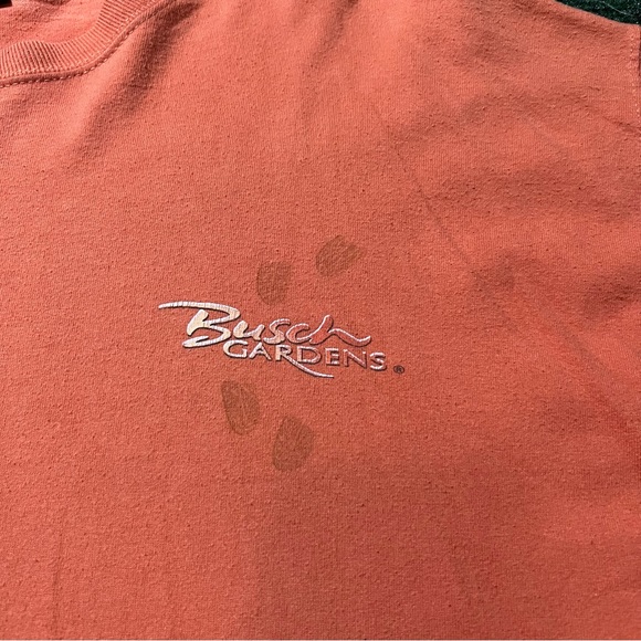 Busch Gardens Y2K Safari Giraffe Animals Nature Orange T Shirt Size XXL 26X30.5 - Picture 3 of 11